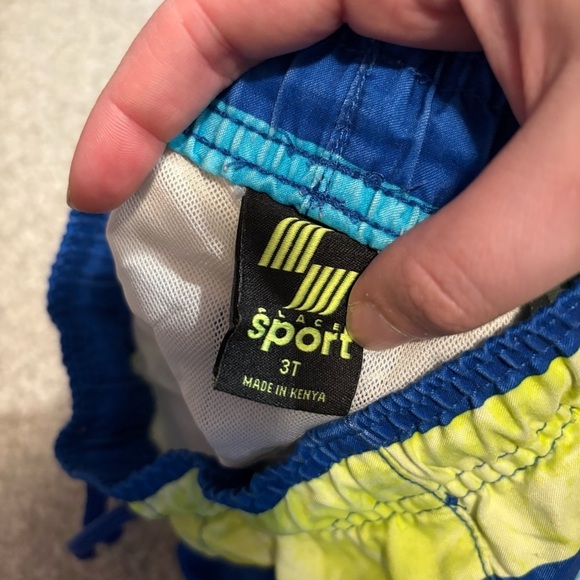 3T Kids Swim Shorts & Pants Bundle Lot - Blue, Yellow, Tan Shark Striped - Picture 5 of 5